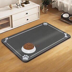 Super Absorbent & No Stains: Ideal dog food mat. 16x24inch absorbent dog mat